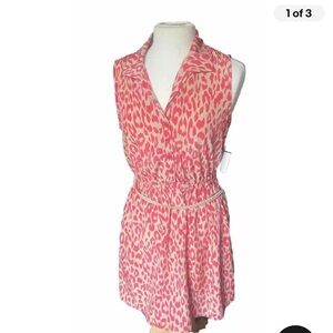 BeBop Orange Animal Print Y2K Sleeveless Dress Size Large Juniors Nwt​